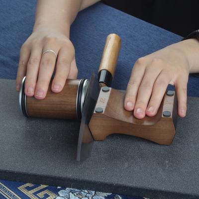 Professional Rolling Knife Sharpener 4Angle 12/15/18/20° Wooden Base Diamond Polishing Stone Kitchen Knives Tool
