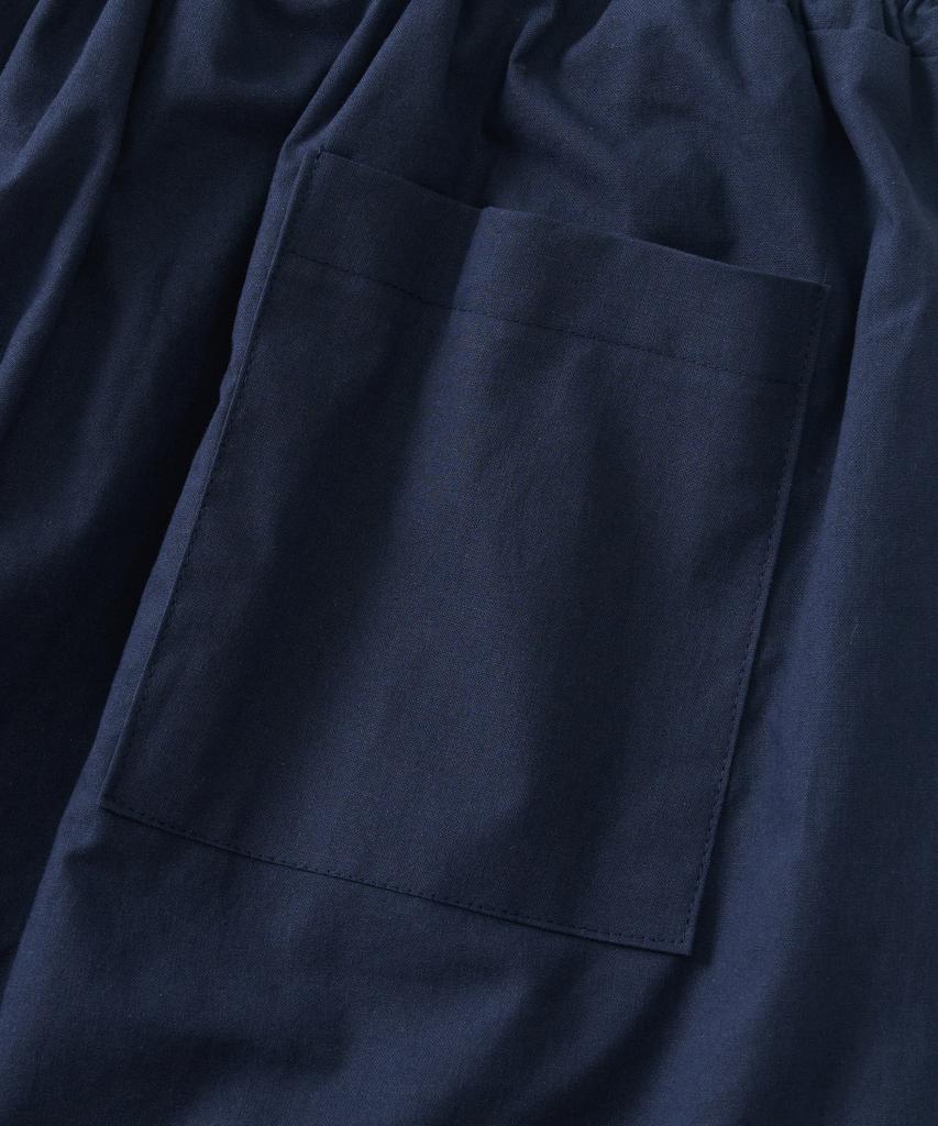 ANALOG MOOD Linen-Like Wide Pants (Navy)