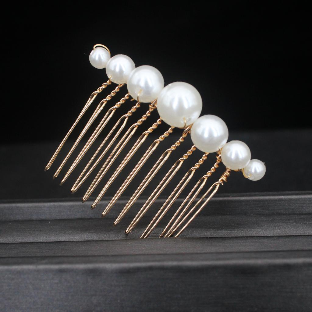Trendy Handmade Wedding Hair Comb Leaf Flower Bridal Hairpins Pearl Head Jewelry Girls Hair Accessories Hairstyle Design Tools