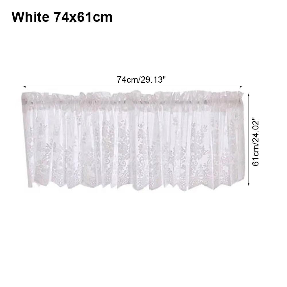 

1 шт. Современная короткая занавеска кофейного цвета с жаккардовым кружевом, маленькая занавеска, прочная оконная занавеска, домашний декор White 74x61cm