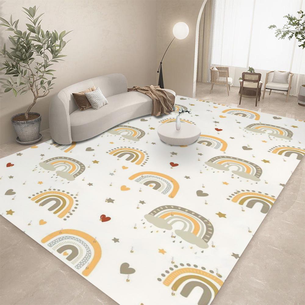 RANIBOW Print Area Rug Floor Mat Non-Slip Machine Washable Flannel Carpet for Home Living Room Kids Playmat Bedroom Floor Mat