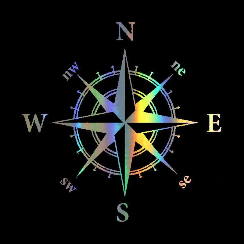 Three Ratels Car Sticker NSWE Compass Funny Car Decal Reflective 3D Stickers On Car Warning Sign Vinyl Car Styling Accessories