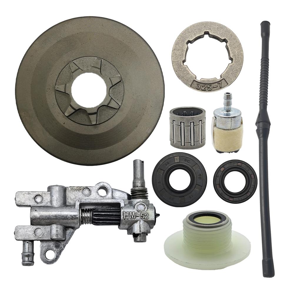 

Clutch Sprocket Rim Drum Oil Pump Worm Gear For Chinese 4500 5200 5800 45cc 52cc 58cc Oil Seal Fuel Filter Line Chainsaw Part China Mainland