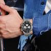 Luxury Analog Watches Steel Waterproof Classic Quartz Wristwatches Fashion Watch Men Chronograph Calendar Male Clock Gifts