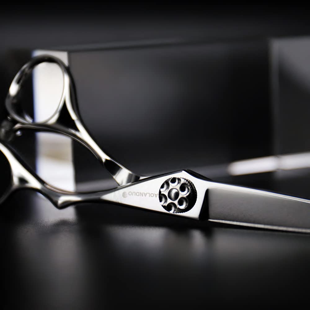AOLANDUO Hair Scissors Japanese Aichi Steel Handmade Hair Cutting Shears Razor Design with Elegant Case for Salon Stylists and Barbers 6"