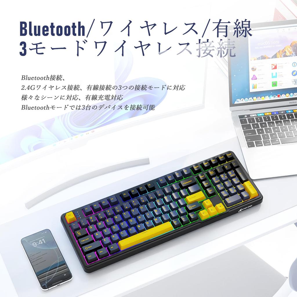 MAMBASNAKE X ATTACK SHARK X98PRO Gaming 98 Connection Wireless Mechanical Keyboard with Gasket Custom Linear Blueberry RGB PBT 4000mAh Japanese