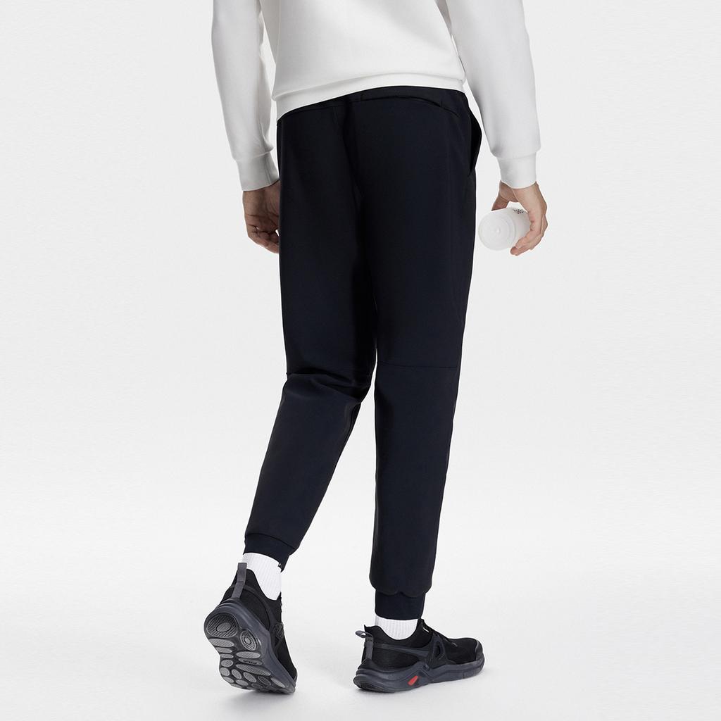 FILA Solid Color Cuffed Casual Knit Sports Pants Men bottoms Deep-Black A11M341612FBK