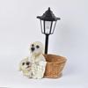 Garden Statue with LED Solar Lamp Weather Resistant Automatic Charging Outdoor Patio Sculpture Decor LED Light
