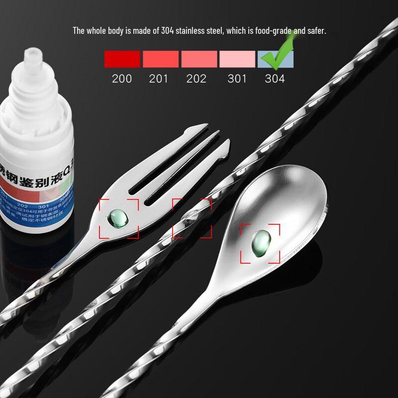 ZISIZ 304 Stainless Steel Long Handle Bar Stirring Spoon