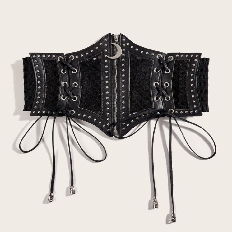 Girl Lattice Belt Cowgirl Punk Waist Belt Lace-up Trendy Stylish for Jeans Dress