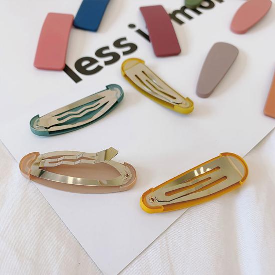 10Pcs Hair Clip Korean Style Hair Accessory Acrylic Girls Snap Hairpin Barrettes for Daily Wear