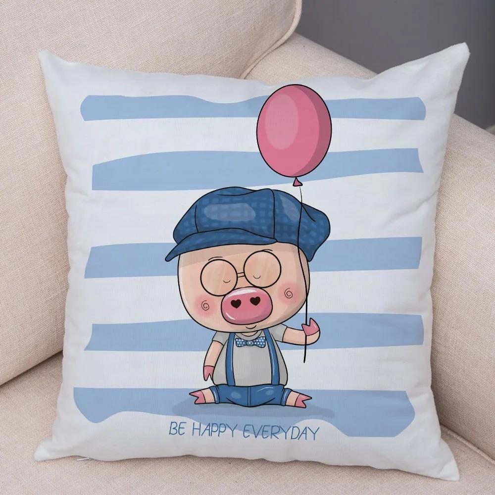 Büro Wohnzimmer Zuhause Kissenbezug Cartoon Haustier Schwein Kissenbezug Auto Ornamente