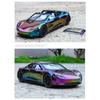 1/24 Tesla Roadster Alloy Electric Sports Car Model Diecasts Metal New Energy Vehicles Car Model Sound Light Simulation Kids Toys Gift