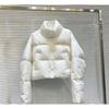Dicke Warme Baumwolle Kurze Jacke für Damen Strasssteine Winter Stehkragen Daunenmantel Glänzend Kristall Cropped Puffer Parka