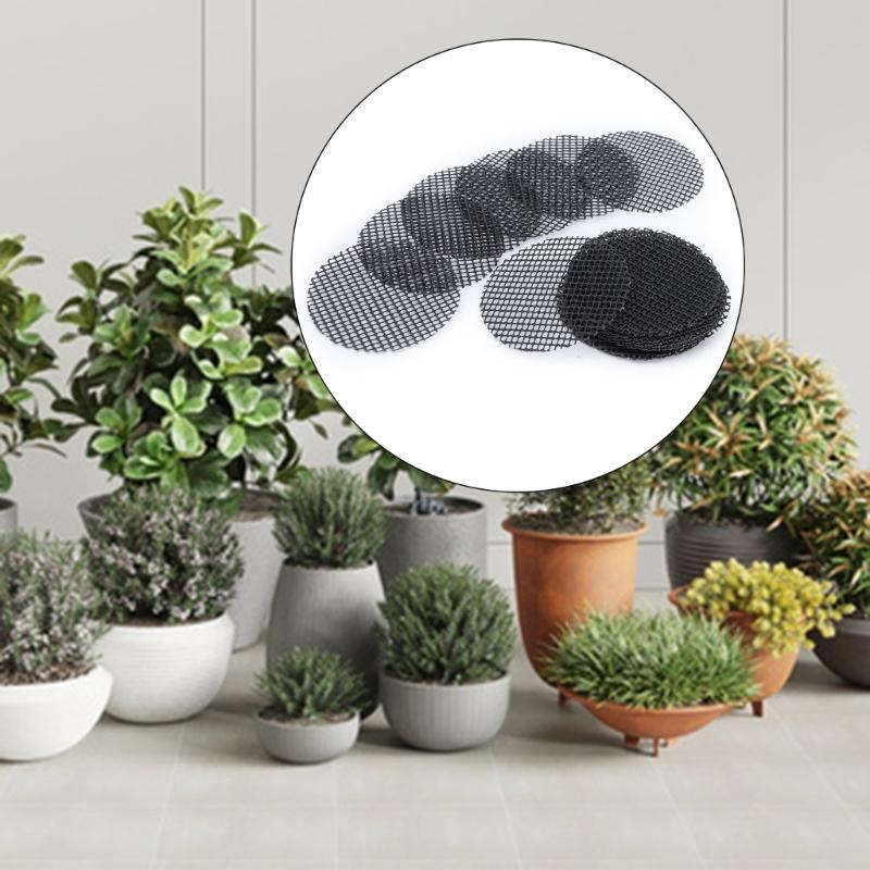 50Pcs/set Flower Pots Hole Mesh Pad Bonsais Pots Bottom Grids Mat Mesh Round Drainage Mesh Hole Screens Round Pads