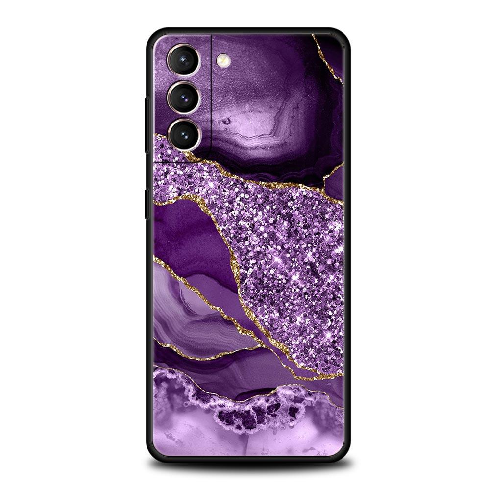 Marble Agate Pattern Phone Case For Samsung Galaxy S22 S21 S20 Ultra FE 5G S10E S10 S9 S24 Plus S23 Cover Silicone