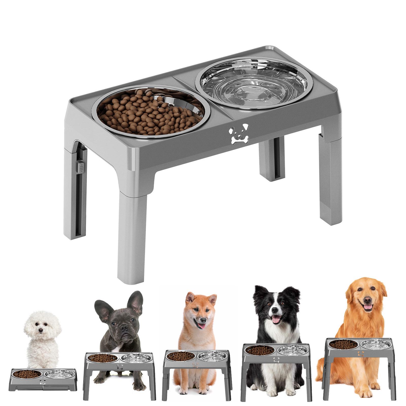 

Adjustable Dual Pet Bowls: Stainless Steel Cat & Dog Feeder with Folding Design Foldable Adjustable Feed Table