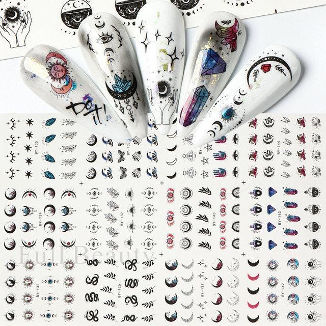 Adesivi per unghie in rilievo con incisione e rilievo per manicure francese, adesivi per nail art