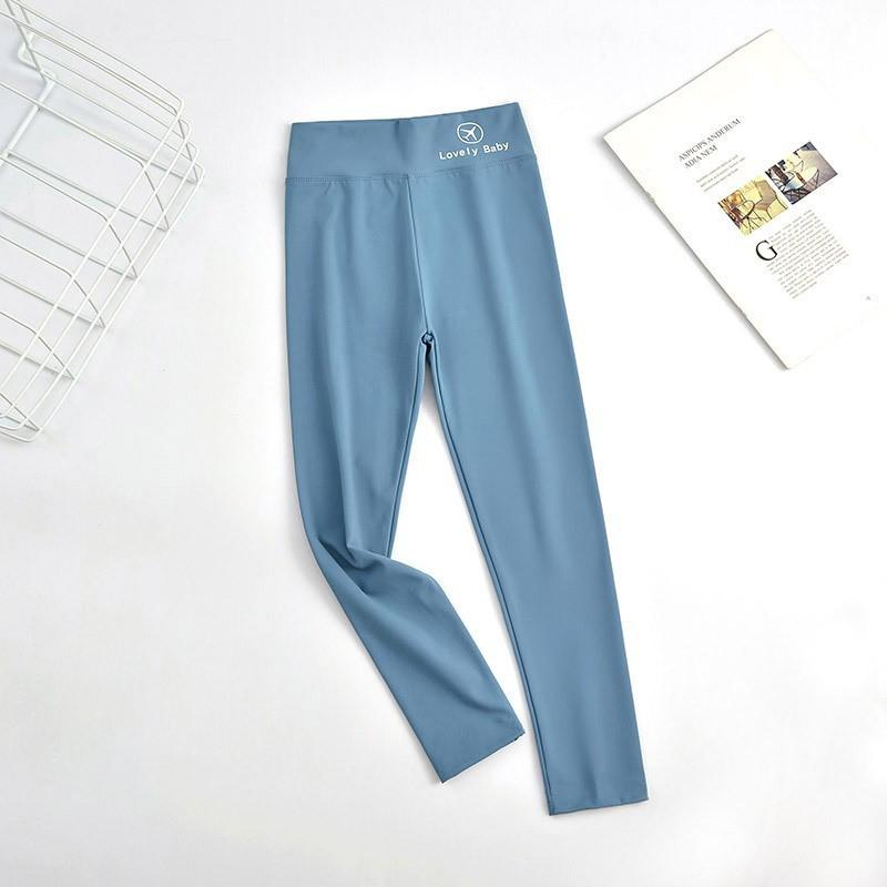 Girls' High-Waisted Shark Leggings - Spring/Autumn Korean Style Yoga Pants for Kids
