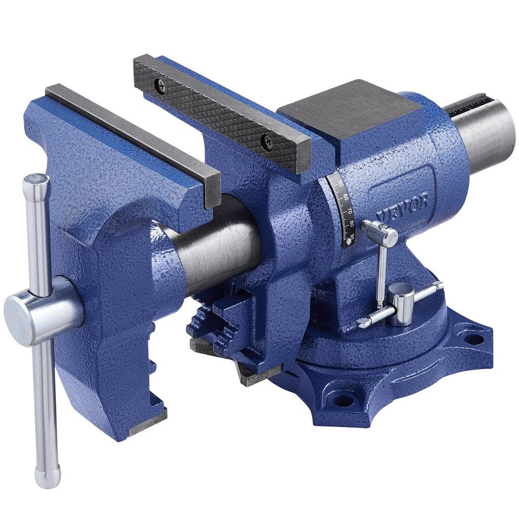 6-1/2" Multi-Purpose Bench Vise Heavy Duty Ductile Iron 360° Swivel Base