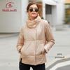 HaiLuoZi 2022 Nové Dámske Bunda Móda Diagonálny Zips Teplý Kabát Vysoký Golier Ležérne Dámske Jednofarebné Elegantné Parkas 7852