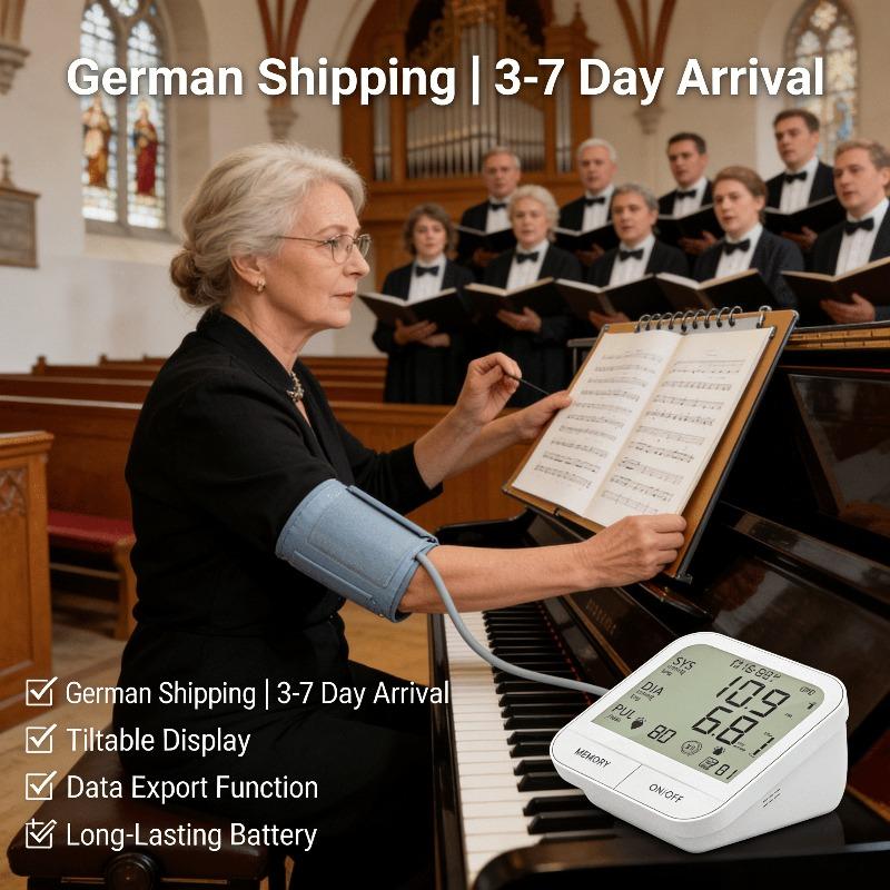 One-Button Simplicity for All: EU-Compliant Blood Pressure Meter with Clear Interface