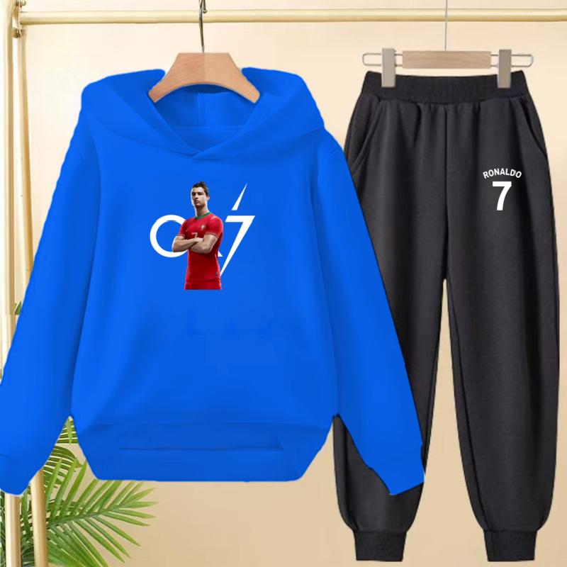 A Loose and Casual Sportswear Set of Hooded Sweatshirts and Trousers for Children, Suitable for Boys and Girls Aged 3 To 13