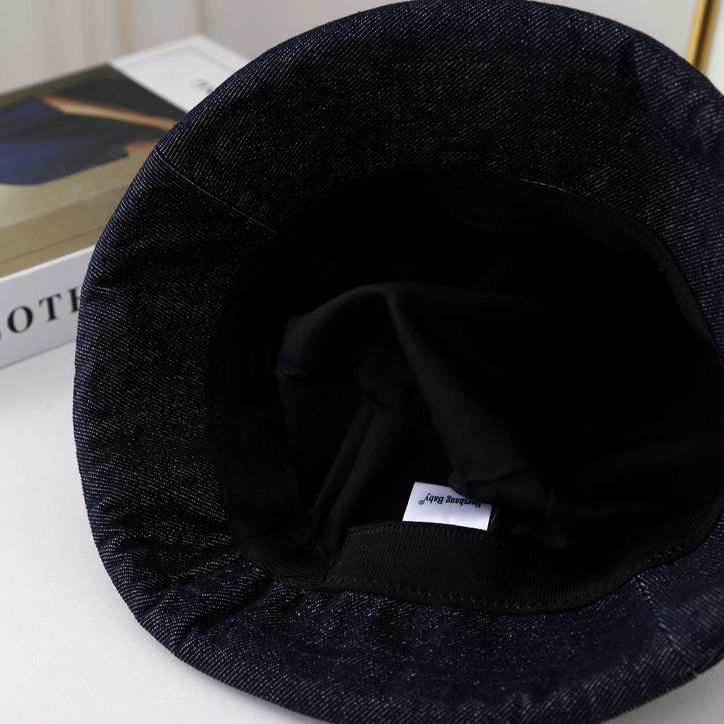 Rolled Brim Bowknot Bucket Hat Women Vintage Denim Foldable Sun Hat For Spring/Autumn Winter Bucket Cap Retro Casual New
