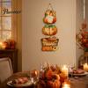 Durable Waterproof Wood Sign Thanksgiving Pendant, Wooden Fall Decoration, Pumpkin And Fruit Basket Porch Entrance Autumn Decor Printed, for