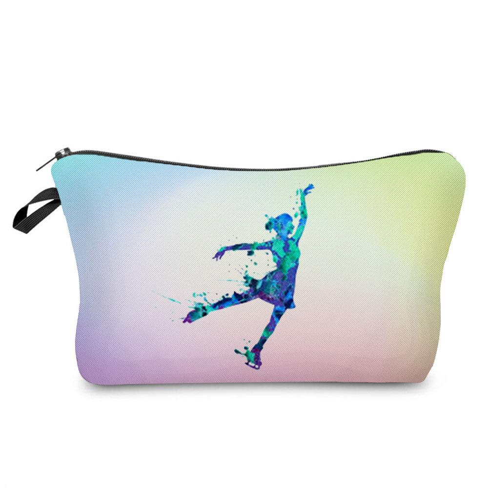 Women Gymnastics Print Cosmetic Bag Toiletries Organize Travel Storage Case  6391 KTB