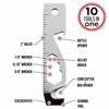 Inch/Metric 10 In 1 EDC Pocket Survival Tool Camping Screwdriver Bottle Opener Ruler Key Chain Outdoor Tools for Hiking Fishing