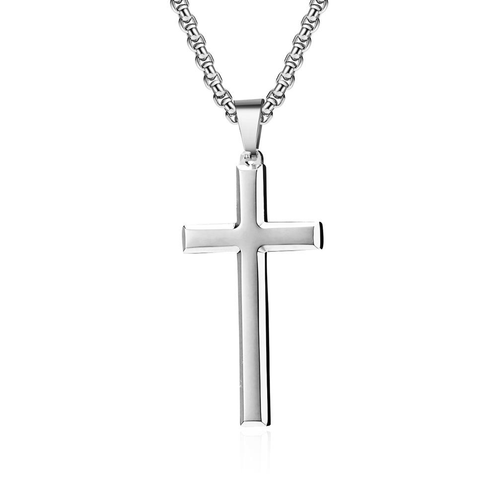 Ciondolo a Croce in Acciaio Inossidabile con Pendenza Minima Collana Stile Unisex per Uomo e Donna