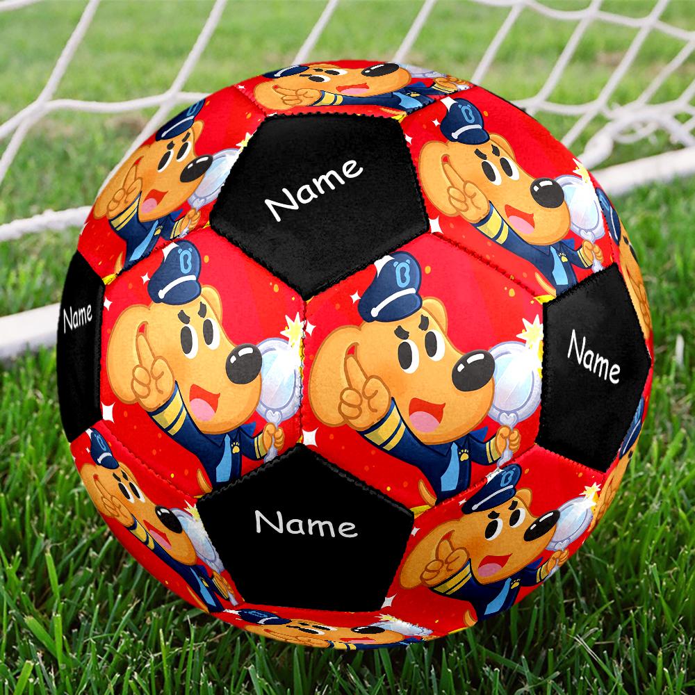 Custom Name Sheriff Labrador Theme Size 5 Soccer Ball, Suitable for Both Indoor and Outdoor Matches, a Gift Suitable for Everyone.