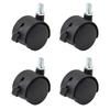 Caster Wheel Replacement for Furniture Set of Four Black Nylon M8 Stem