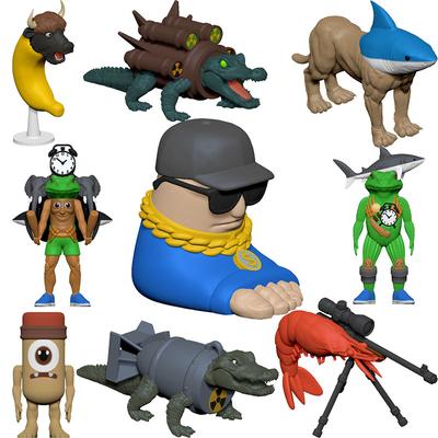 Shark Figurine Tungtungsahur Figure Funny Doll Desktop Decoration Tralalero Tralala Figure Articulated Movable 3D Printed Toy