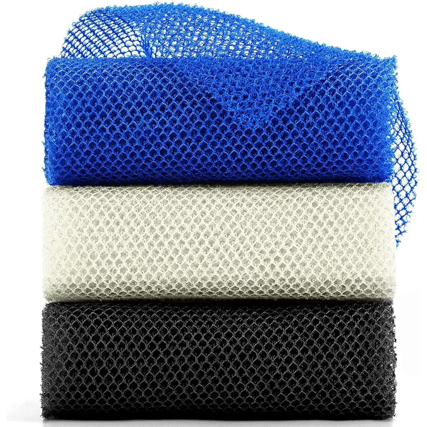 

3Pcs African Exfoliating Net Beauty Skin Wash Towel Nylon Back Scrubbers Shower Body Cleaning Spa Massage Bath Towel Sponge Other