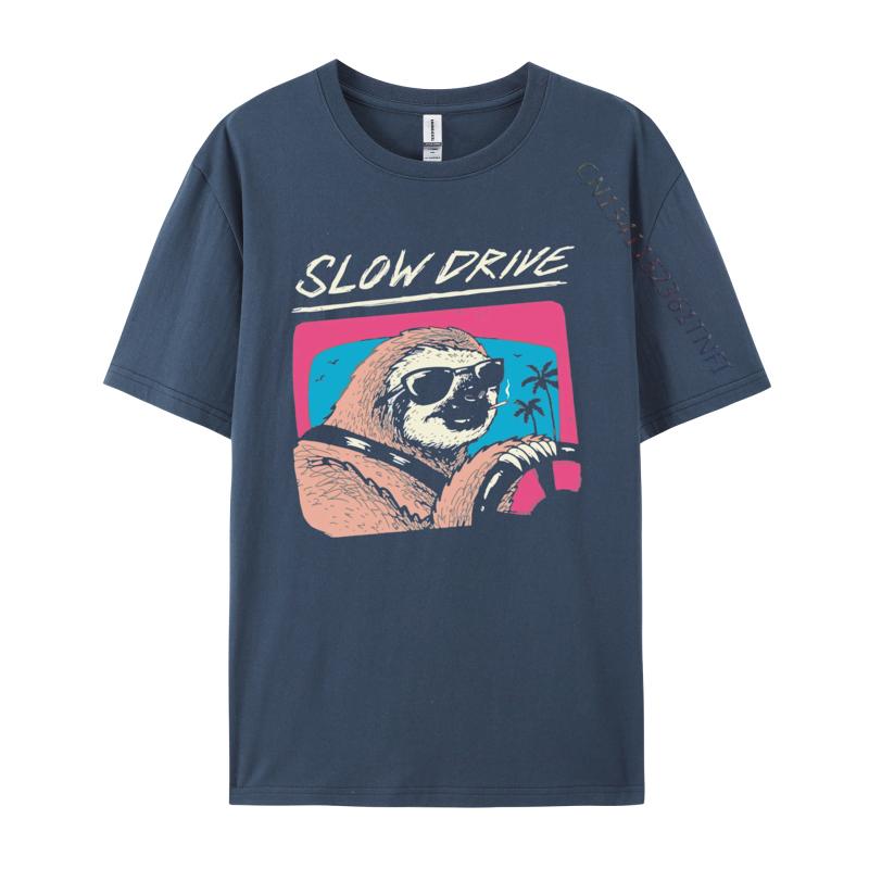 

Unisexs Clothing Slow Drive Funny Sloth Lazy Cute Tshirts Unisex Clothes Premium Cotton TShirt Tee Graphic Tshirts 4XL
