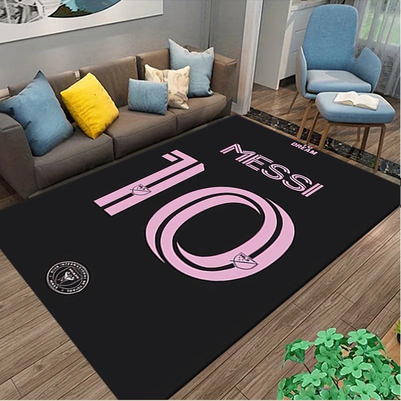 [Football Star Messi Printed Carpet] Non-slip Office Rug, Cozy Area Carprt for Living Room Use, Soft Home Sofa Chair Mat