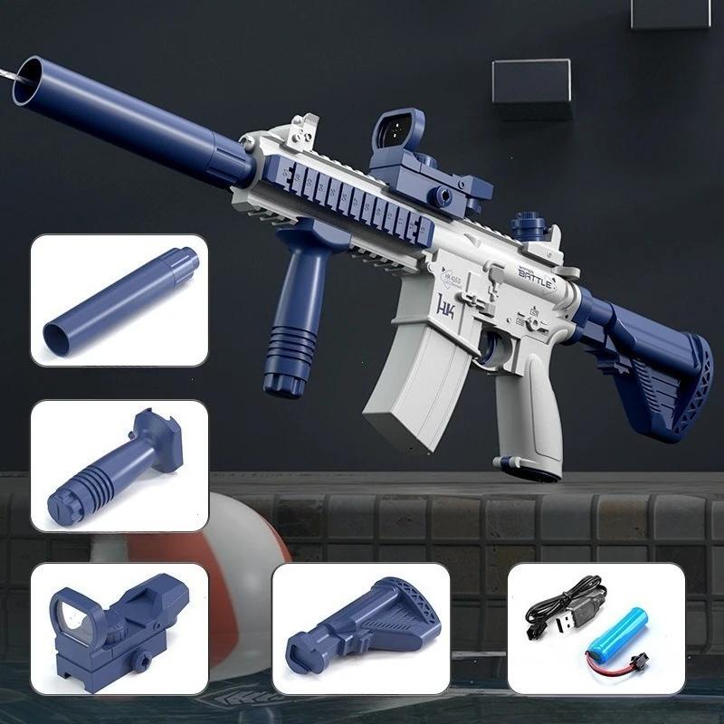 Pistola ad acqua M416 Sparatutto completamente automatici Pistola ad acqua estiva M416 Battaglia Spiaggia Divertimento all'aperto Giocattoli per bambini e adulti