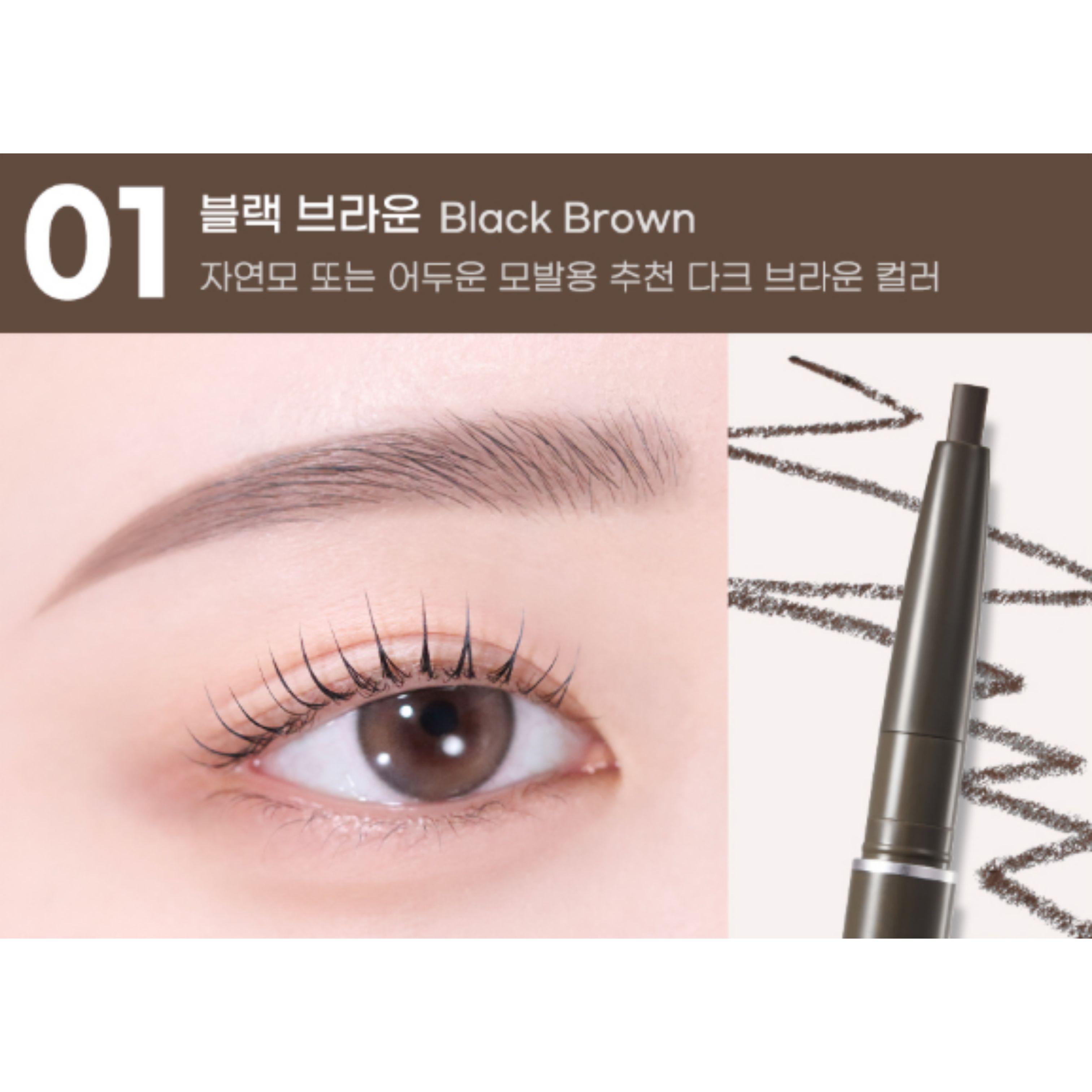 peripera Speedy Eyebrow Auto Pencil 0.14g (5 Colors) 01 BLACK BROWN