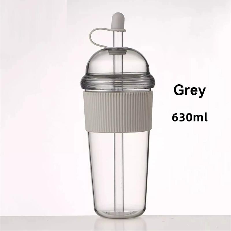 630ML Reusable Boba Straw Cups with Lids Portable Large Capacity Coffee Milk Tea Water Cups For Iced Coffee Juice Cold Beverage