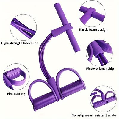 Bandes de Tension à Pédale Pédales Pédalier Bandes de Résistance pour Salle de Sport à Domicile 4 Bandes Élastiques à Tirer Corde de Tension pour Entraînements du Corps Entier et Abdominaux