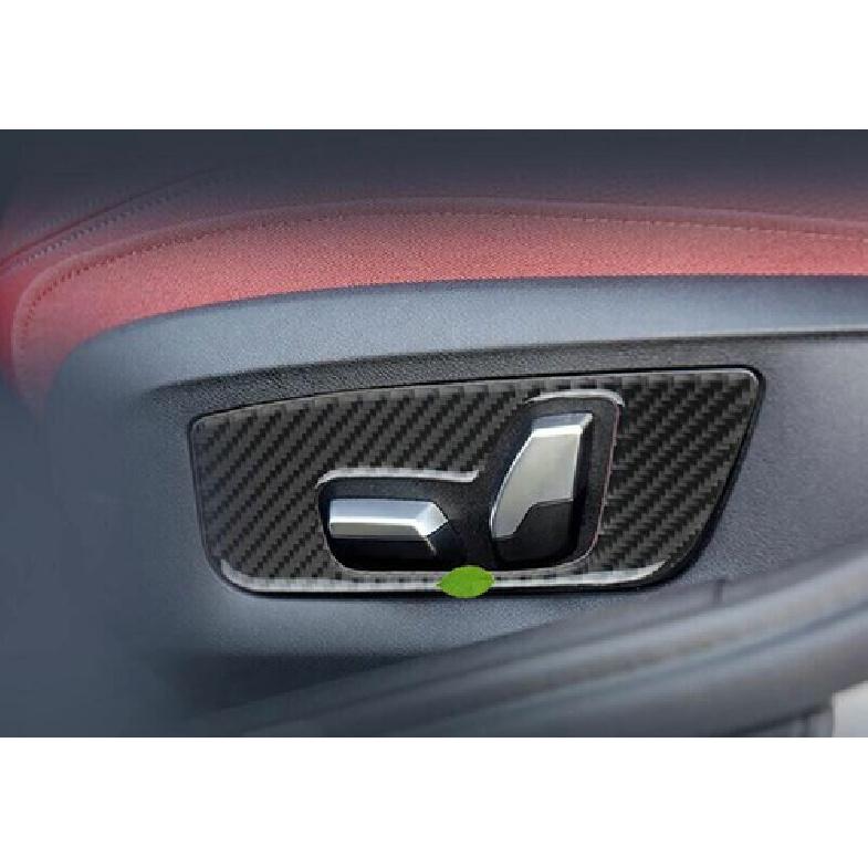 Real Carbon Fiber Seat Adjustment Button Frame Trim For BMW 5 Series 2018-