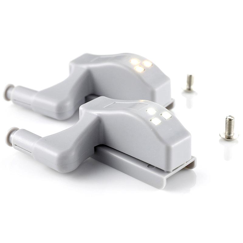 

2 шт. Универсальный светодиодный светильник для шкафа, свет с датчиком на петлях, внутренний светильник для петель шкафа, лампа для кухни, спальни, гардероба, ночник, белый, теплый 2PCS