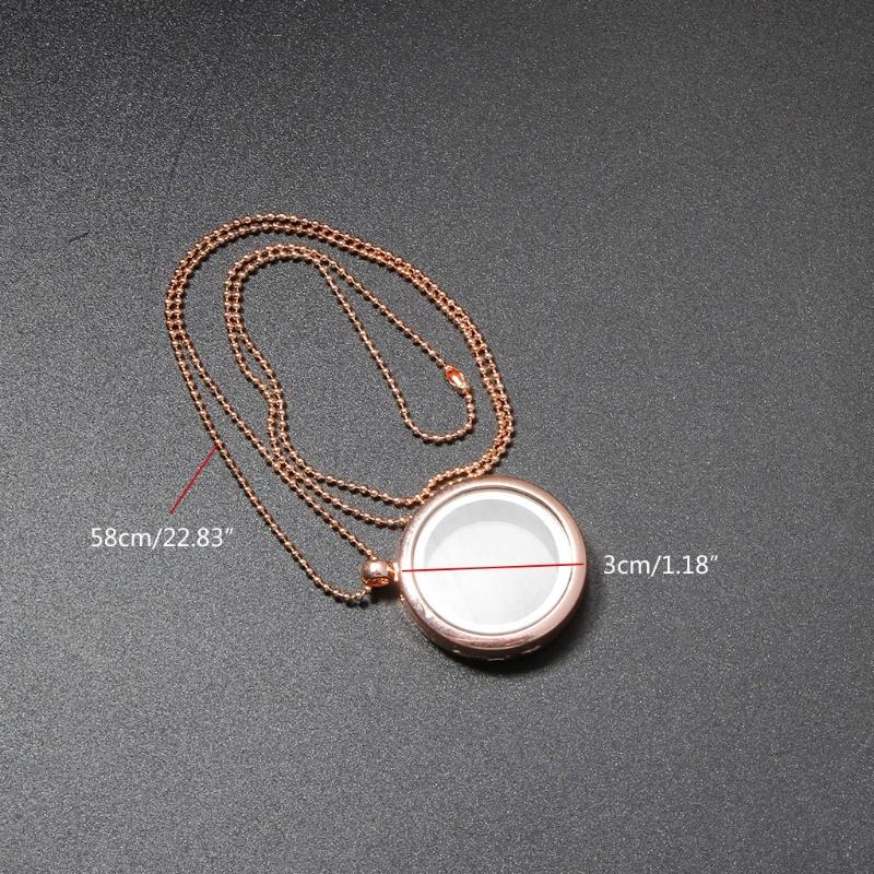 Locket Necklace Diy Floating Round Locket Pendant Live Floating Memory Necklace Suitable for Women's Friendship Necklace