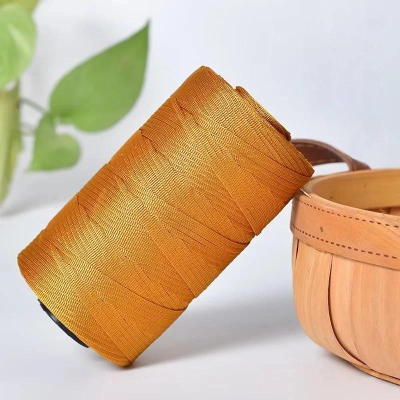 250g/Roll 2.5mm Ice Silk Thread Summer Crochet Yarn for DIY Knitting Bag Shoes Flat Hollow Yarn Hand-knitted Thread Supplies