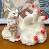 Nine Tailed Foxes Ornament Hand-Painted Resin Craft Ornament Lucky Feng Shui Decor in Buddhist Temples Chinese Living Room Decor