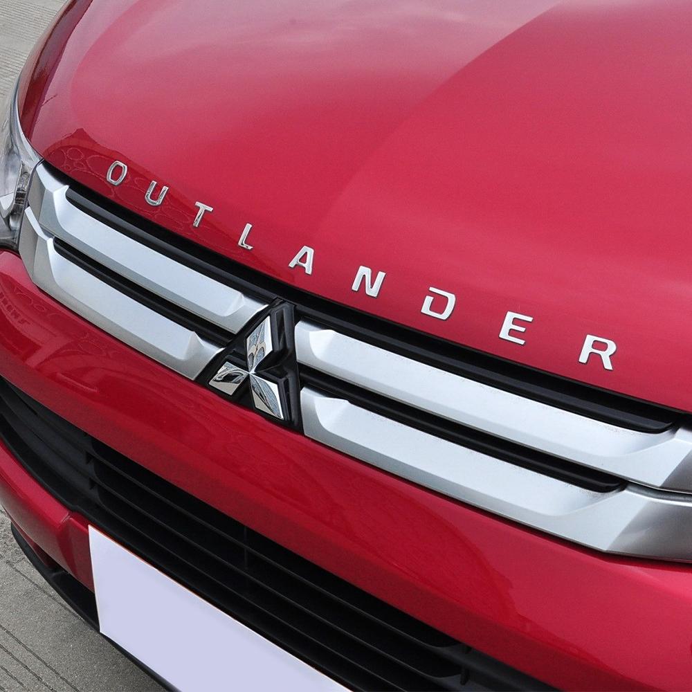 Auto 3D ABS Buchstaben Logo Aufkleber Für Mitsubishi OUTLANDER Auto Front Motorhaube Alphabet Emblem Abzeichen Styling Aufkleber