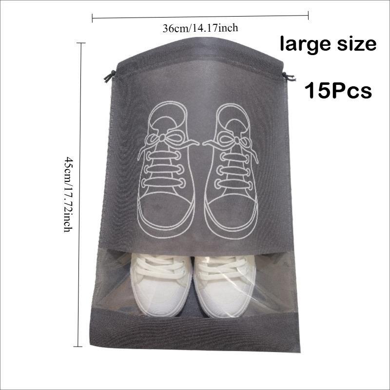 10Pcs/15Pcs/20Pcs Thick Non-woven Dustproof Shoe Bag,moistureproof Dirt Proof Drawstring Bag, Household Travel Shoe Storage Bag