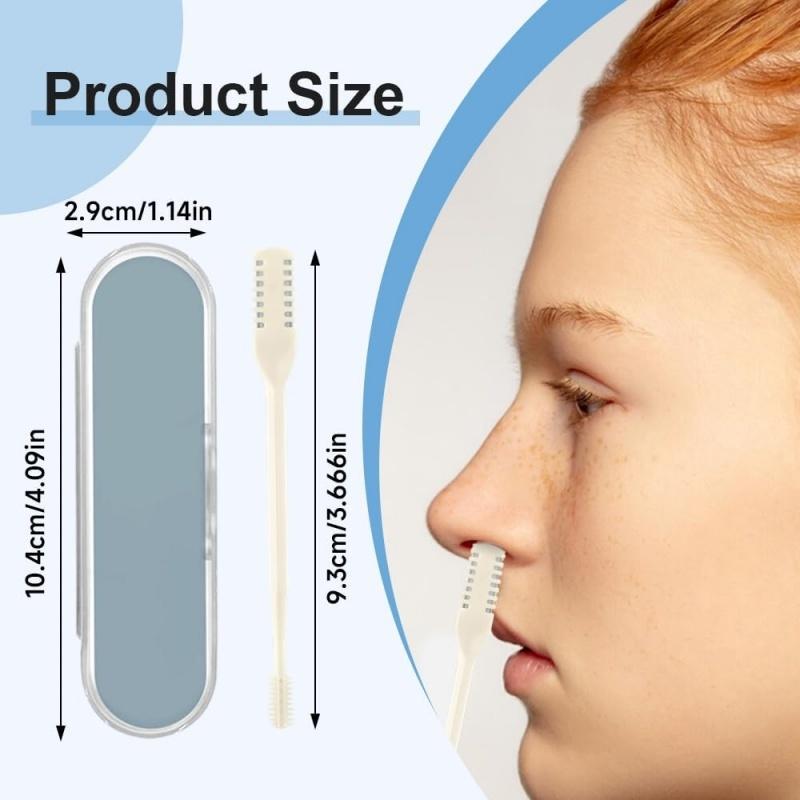 3/6x Upgraded Nasal Hair Cutter with Storage Box, 2-in-1 360° Rotating Nostril Hair Removal Tool, Nose Hair Trimmer Travel Essentials for Women Men